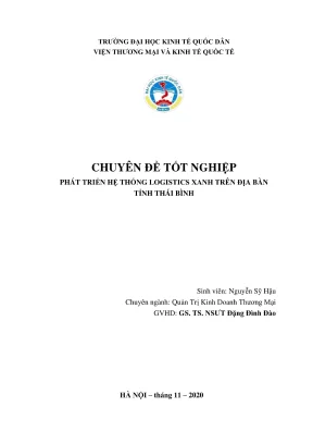 Phát Triển Hệ Thống Logistics Xanh Tại Thái Bình: Chuyên 