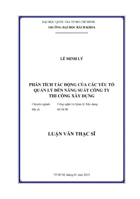 Phân Tích Tác Động Của Yếu Tố Quản Lý Đến Năng Suất Công