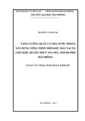 Luận văn thạc sĩ: Tăng cường quản lý nhà nước trong xây 