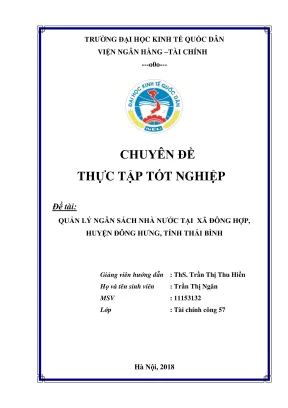 Chuyên đề thực tập quản lý ngân sách nhà nước tại xã