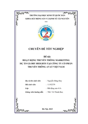 Chuyên đề tốt nghiệp: Truyền thông marketing dự án Glory 