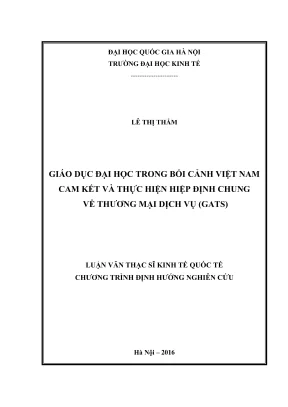 Luận Văn Thạc Sĩ Kinh Tế Quốc Tế: Giáo Dục Đại Học Việt