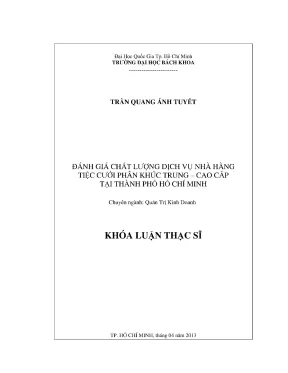Đánh giá chất lượng dịch vụ nhà hàng tiệc cưới trung cao