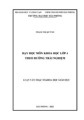 Phương pháp dạy học môn Khoa học lớp 4 theo hướng trải