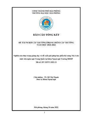 Nghiên cứu thực trạng giảng dạy và giải pháp học phần kỹ 