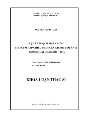 Kế hoạch Marketing cho CGV Liberty Quận 1 giai đoạn