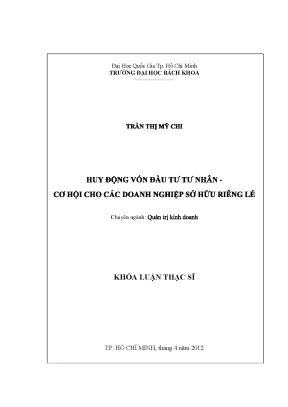 Luận Văn Thạc Sĩ: Quản Trị Kinh Doanh Và Cơ Hội Đầu Tư
