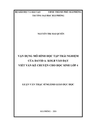 Vận Dụng Mô Hình Học Tập Trải Nghiệm David A. Kolb Dạy 