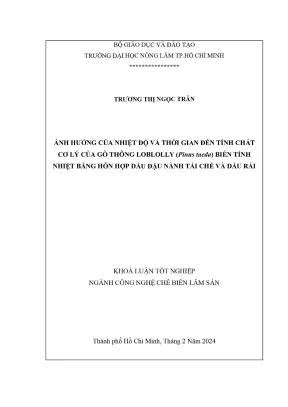 Ảnh hưởng của nhiệt độ và thời gian đến tính chất cơ lý 