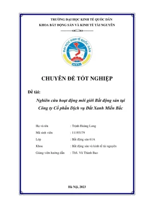 Nghiên cứu hoạt động môi giới bất động sản tại Công ty 