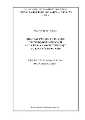 Nghiên cứu ảnh hưởng của từ vựng đến phong cách viết 