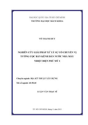 Giải pháp xử lý sự cố chuyển vị tường cọc bản tại kênh