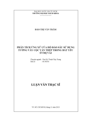 Phân Tích Ứng Xử Hố Đào Sâu Sử Dụng Tường Vây Cọc Ván