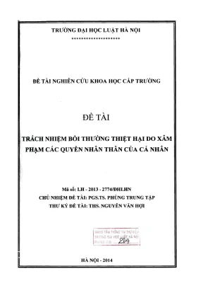 Nghiên cứu trách nhiệm bồi thường thiệt hại do xâm phạm