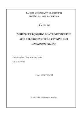 Nghiên cứu động học trích ly acid chlorogenic từ lá kinh