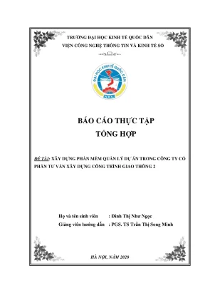 Báo cáo thực tập xây dựng phần mềm quản lý dự án tại