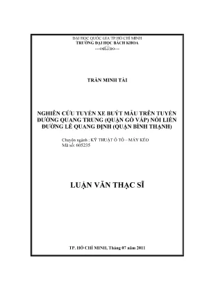 Luận Văn Thạc Sĩ Kỹ Thuật Ô Tô Máy Kéo: Nghiên Cứu Tuyến 