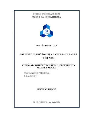 Luận Văn Thạc Sĩ Kỹ Thuật Điện: Mô Hình Thị Trường Điện