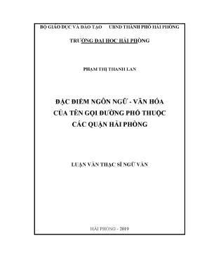 Đặc điểm ngôn ngữ văn hóa trong tên gọi đường phố Hải Phòng
