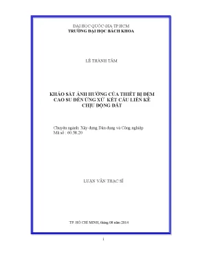Khảo sát ảnh hưởng của thiết bị đệm cao su đến kết cấu