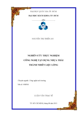 Luận Văn Thạc Sĩ: Nghiên Cứu Công Nghệ Biến Nhựa Thải