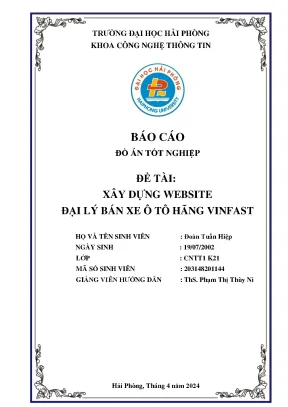 Khóa Luận Tốt Nghiệp CNTT: Xây Dựng Website Đại Lý Bán