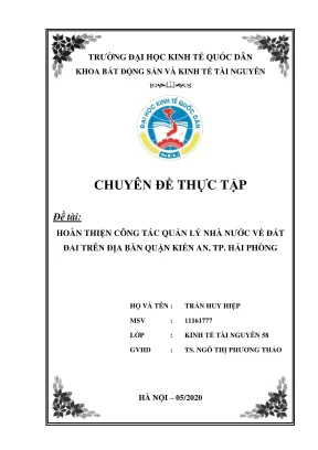 Cách hoàn thiện quản lý nhà nước về đất đai tại quận 