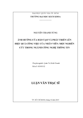 Ảnh Hưởng Của Đào Tạo Và Phát Triển Đến Hiệu Quả Công