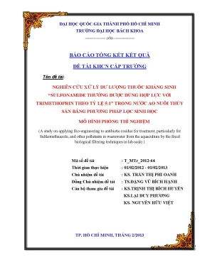Nghiên cứu xử lý dư lượng thuốc kháng sinh sulfonamide