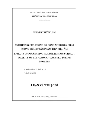 Ảnh Hưởng Của Thông Số Công Nghệ Đến Chất Lượng Bề Mặt