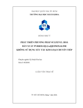 Phương pháp sulfenyl hóa pyrrolo 1 2a quinoxaline không