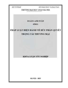 Pháp luật hiện hành về huỷ phán quyết trọng tài thương 