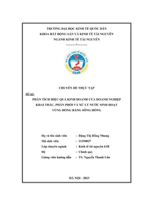 Phân tích hiệu quả kinh doanh doanh nghiệp khai thác 