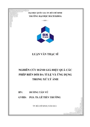 Nghiên cứu hiệu quả biến đổi đa tỉ lệ trong xử lý ảnh