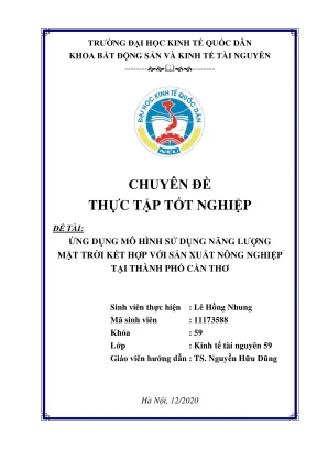 Ứng Dụng Năng Lượng Mặt Trời Kết Hợp Sản Xuất Nông 