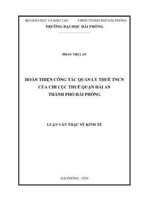 Hoàn Thiện Quản Lý Thuế Thu Nhập Cá Nhân Tại Chi Cục