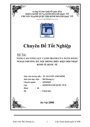 Nâng cao năng lực cạnh tranh của Ngân hàng Ngoại thương 