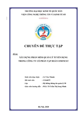 Hướng dẫn thực tập xây dựng phần mềm quản lý tuyển dụng