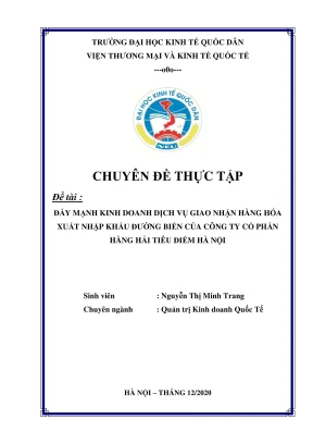 Chiến lược đẩy mạnh kinh doanh dịch vụ giao nhận hàng 