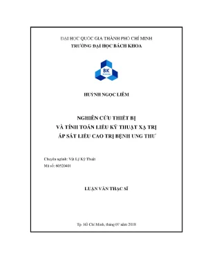 Luận Văn Thạc Sĩ Vật Lý Kỹ Thuật: Nghiên Cứu Thiết Bị &