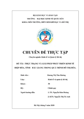 Thực Trạng Và Giải Pháp Phát Triển Kinh Tế Hiệp Hòa Tỉnh