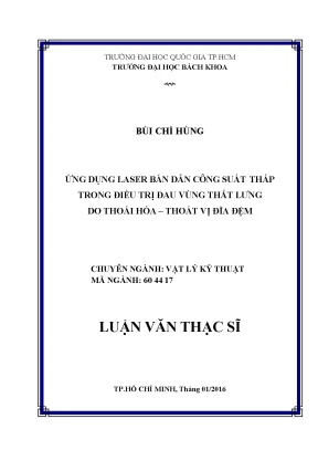 Ứng Dụng Laser Bán Dẫn Công Suất Thấp Trong Điều Trị Đau