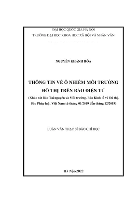 Luận văn thạc sĩ báo chí: Khảo sát thông tin ô nhiễm môi 