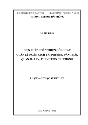 Biện pháp hoàn thiện quản lý ngân sách tại phường Đằng