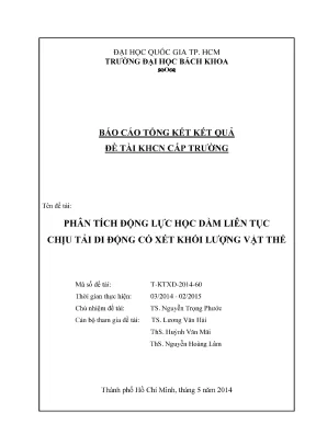 Phân tích động lực học dầm liên tục chịu tải di động với