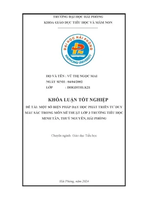 Biện pháp dạy học phát triển tư duy màu sắc môn Mĩ thuật