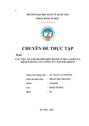 Các yếu tố ảnh hưởng đến hành vi mua sắm của khách hàng