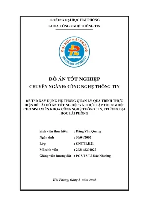 Xây dựng hệ thống quản lý đề tài đồ án và thực tập tốt