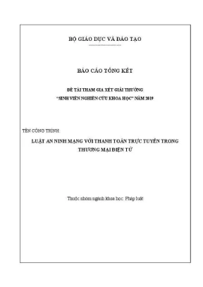 Nghiên cứu khoa học về luật an ninh mạng và thanh toán