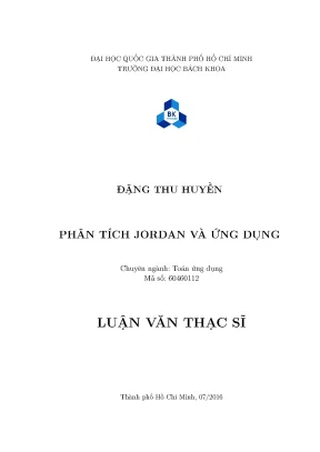 Luận Văn Thạc Sĩ: Phân Tích Jordan Và Ứng Dụng Trong